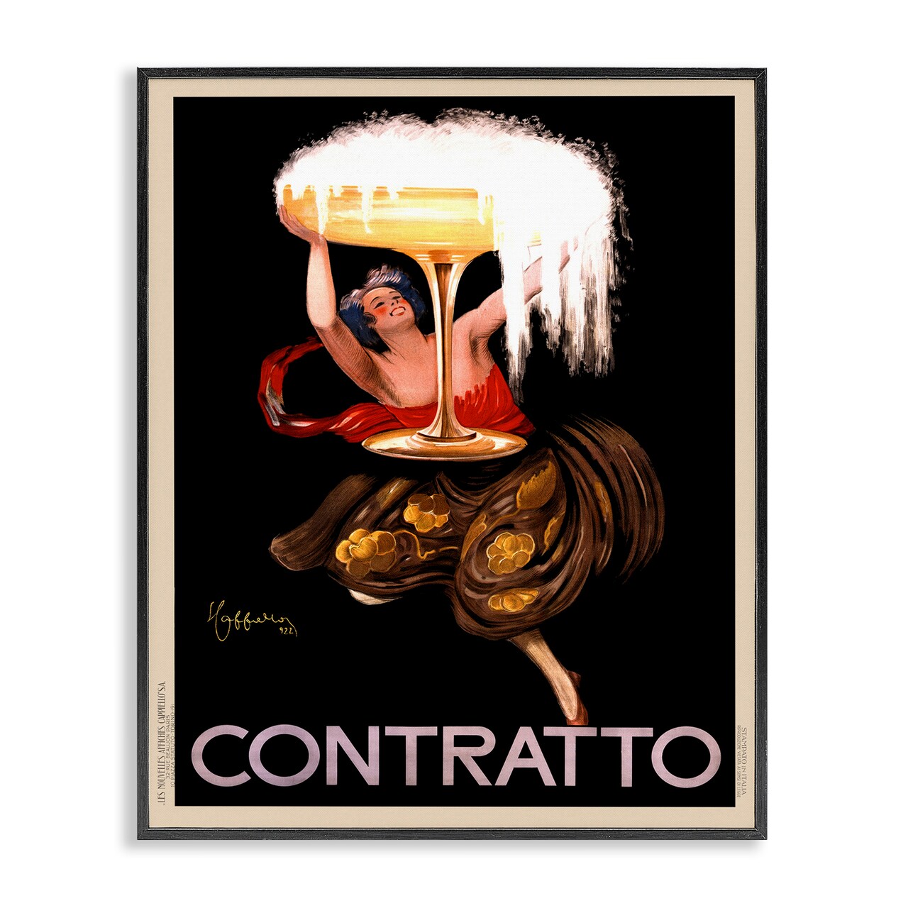 Stupell Industries Vintage Contratto & Woman Framed Giclee By Leonetto Cappiello
